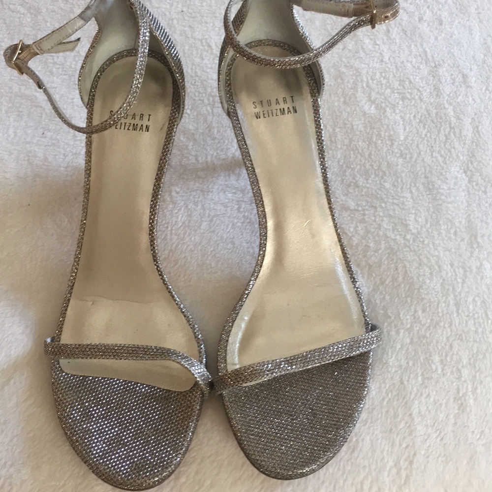 Stuart weitzman glitter open sandals size 8.5